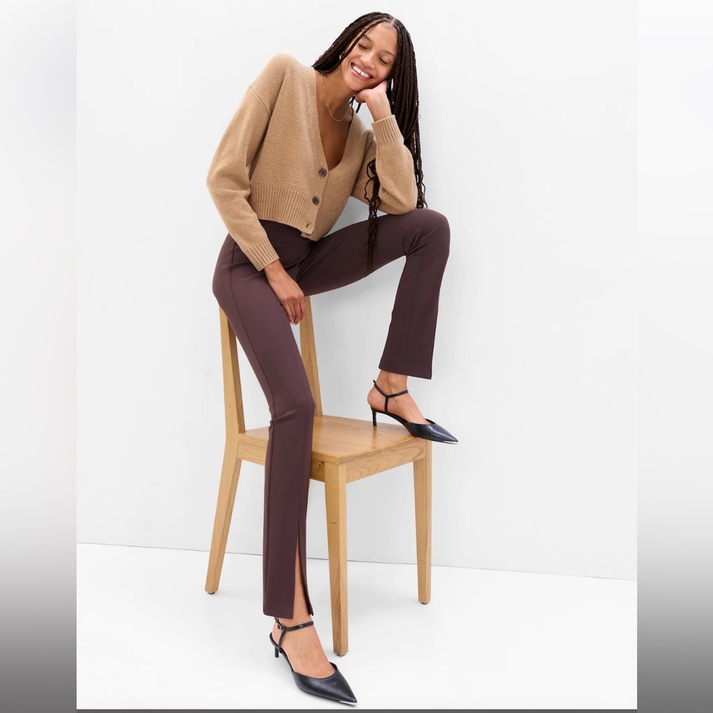 NWT High Rise Slit-Front Pants